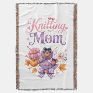 Halloween Knitting Mom - Throw Blanket