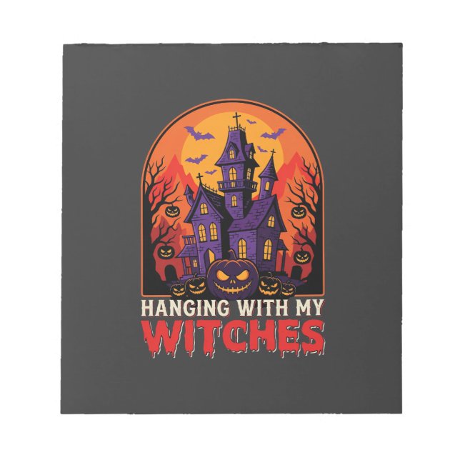 Halloween Laboratory Monster Pumpkin Moon Vector Notepad (Front)