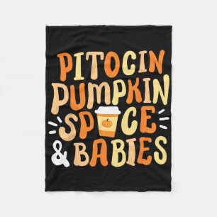 Halloween Labour And Delivery Landd Nurse Fall Pum Fleece Blanket