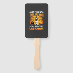 Halloween Labrador Beware of the Dog Hand Fan
