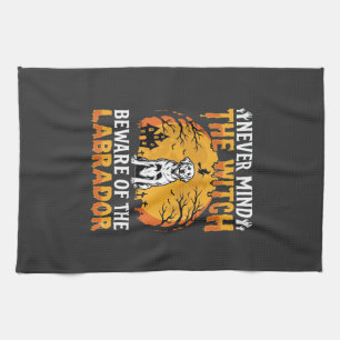Halloween Labrador Beware of the Dog Kitchen Towel