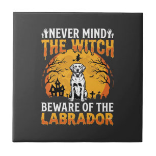 Halloween Labrador Beware of the Dog Tile