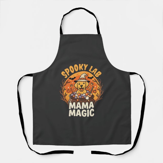 Halloween Labrador Mom Magic Apron (Front)
