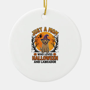 Halloween Labrador Mom Vintage Dog Design_1 Ceramic Ornament
