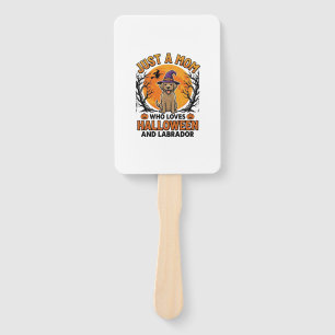 Halloween Labrador Mom Vintage Dog Design_1 Hand Fan
