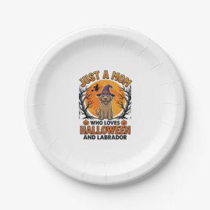 Halloween Labrador Mom Vintage Dog Design_1 Paper Plate