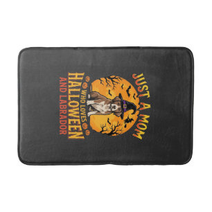 Halloween Labrador Mom Witch Dog Design_1 Bath Mat