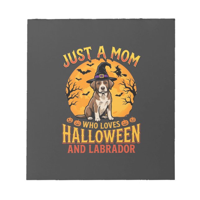 Halloween Labrador Mom Witch Dog Design_1 Notepad (Front)