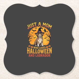 Halloween Labrador Mom Witch Dog Design_1 Paper Coaster