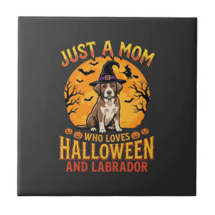 Halloween Labrador Mom Witch Dog Design_1 Tile