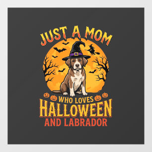 Halloween Labrador Mom Witch Dog Design_1 Window Cling