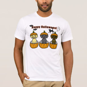 Halloween Labrador Puppies and Pumpkins T-Shirt