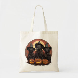 Halloween Labrador Retriever Dogs Witch Hats Tote Bag