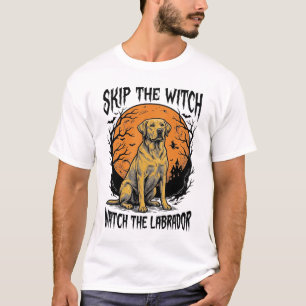 Halloween Labrador Shirt with Spooky Dog Warning_1