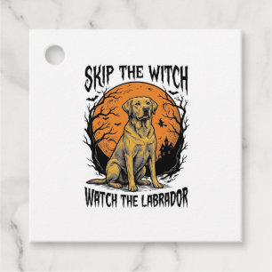 Halloween Labrador Shirt with Spooky Dog Warning_1 Favour Tags