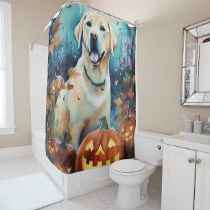 Halloween Labrador With Pumpkins Scary