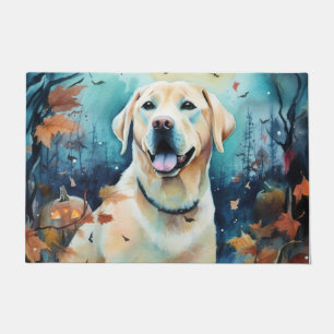 Halloween Labrador With Pumpkins Scary Doormat