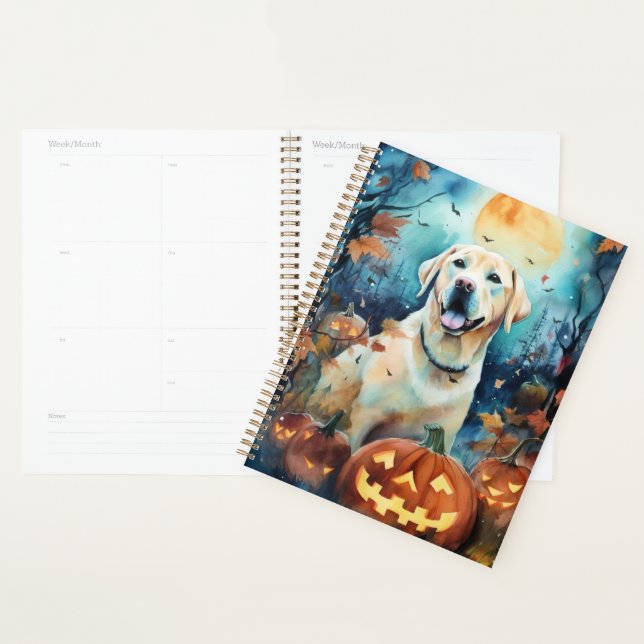 Halloween Labrador With Pumpkins Scary Planner (Display)