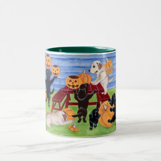 Halloween Labradors! Two-Tone Coffee Mug (Center)