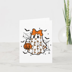 Halloween Lace Ghost Coquette Bow Pumpkin Spooky S Card