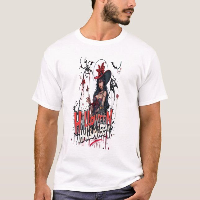 halloween ladies graffiti art 3D family T-Shirt (Front)