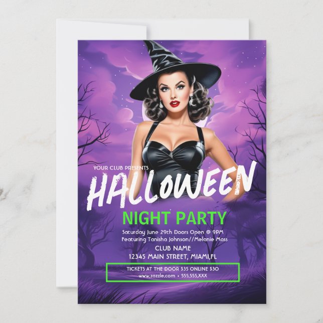  Halloween Ladies Night Club Bar Flyer Invitation (Front)