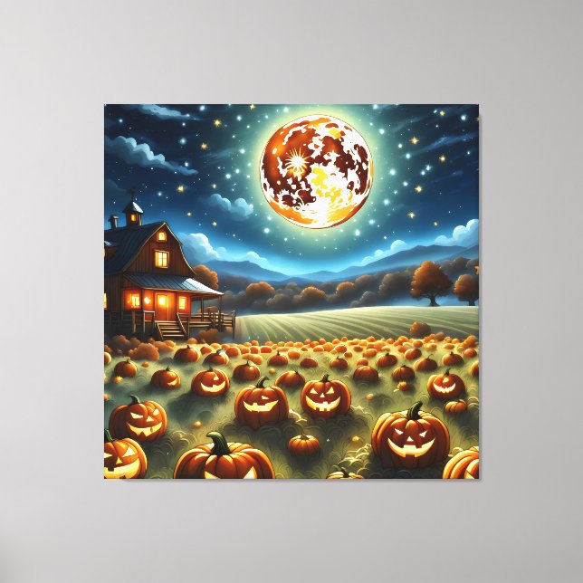 Halloween Landscape Canvas Print (Front)