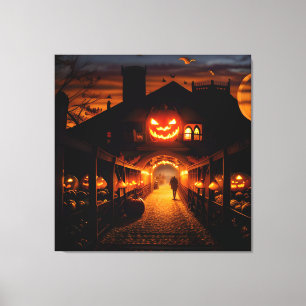 Halloween Landscape Five Canvas Print