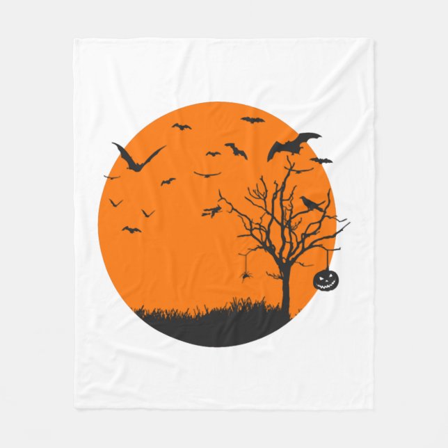 Halloween Landscape Halloween Design Fleece Blanket (Front)