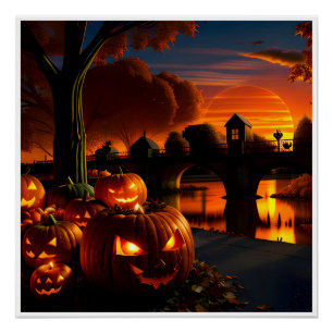 Halloween Landscape Poster