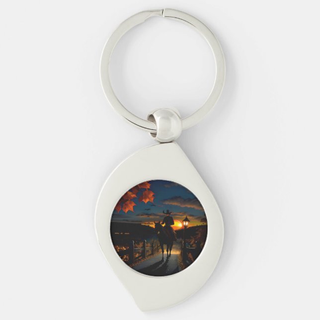 Halloween Landscape Seven Keychain (Front)