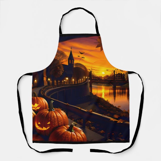 Halloween Landscape Two Apron (Front)