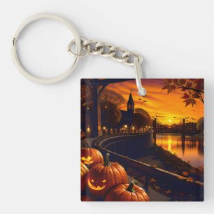 Halloween Landscape Two Keychain