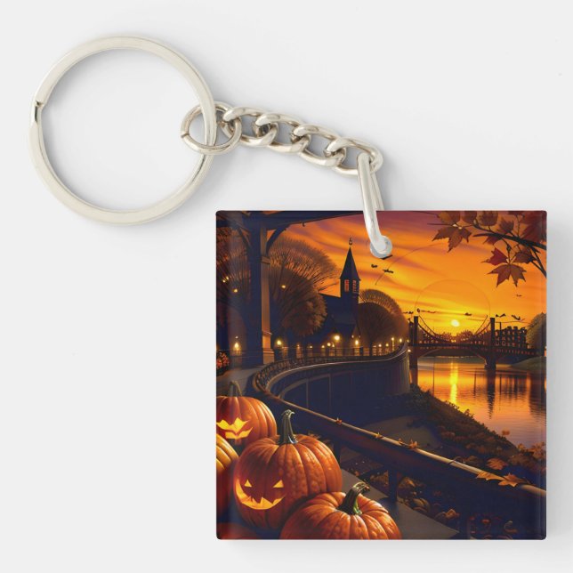Halloween Landscape Two Keychain (Front)