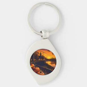 Halloween Landscape Two Keychain