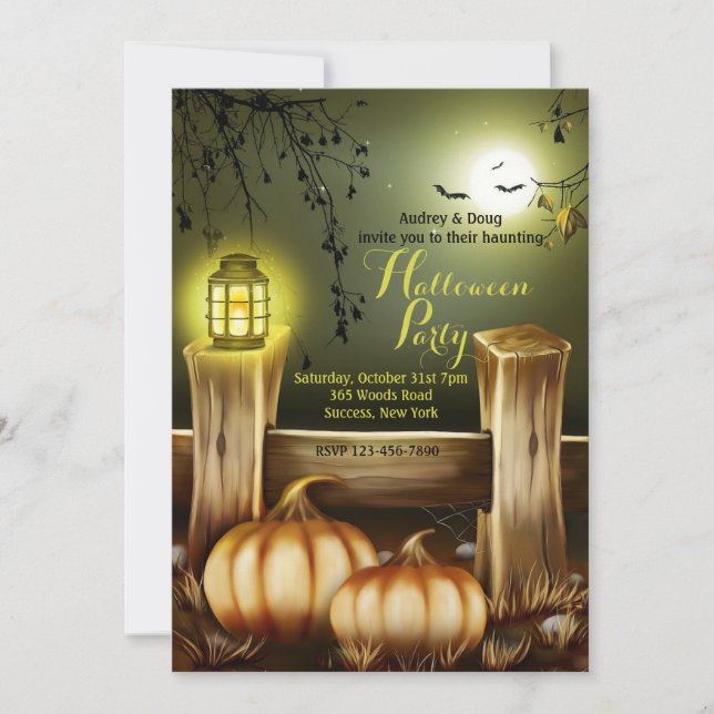 Halloween Lantern Invitation (Front)