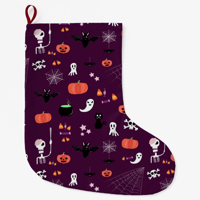 Halloween Large Christmas Stocking (Front)