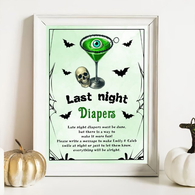 Halloween "Last Night Diapers" Baby Shower Game Poster (Creator Uploaded)