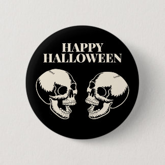 Halloween Laughing Skulls Fun and Fright 2 Inch Round Button