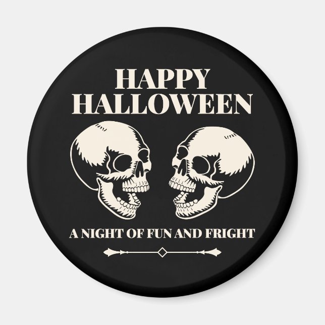 Halloween Laughing Skulls Fun and Fright Magnet (Front)