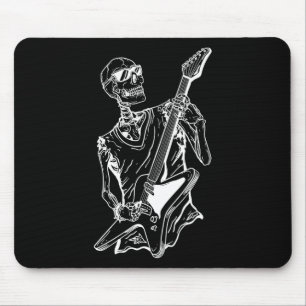 Halloween Lazy Costume Skeleton Guitar Musician Mouse Pad