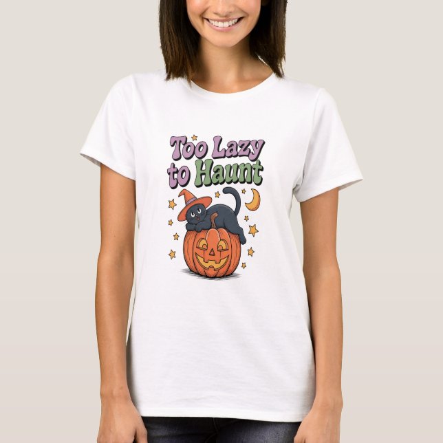 Halloween Lazy Ghost T-Shirt (Front)