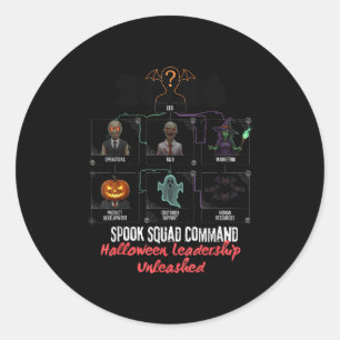 Halloween Leadership Spooky Squad Command Funny Te Classic Round Sticker