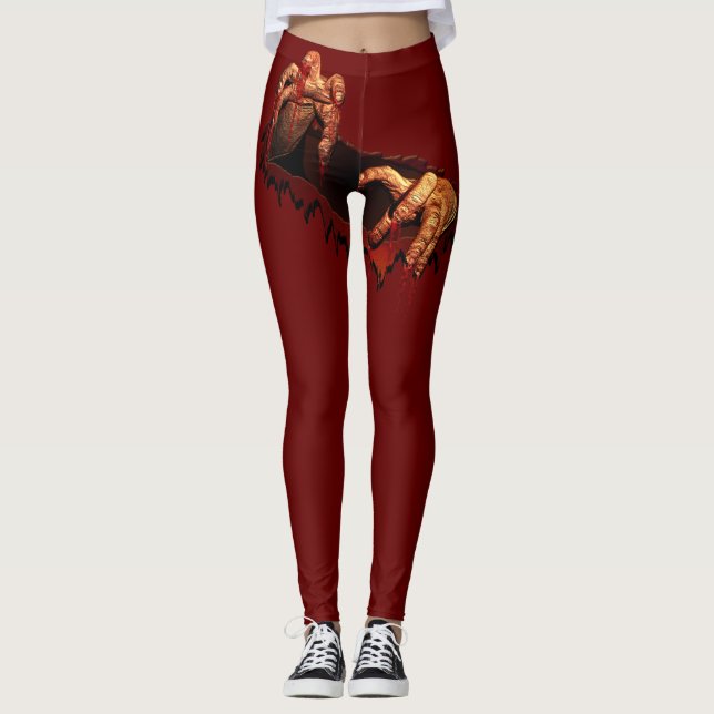 Halloween Leggings Creepy Zombie Leggings (Front)