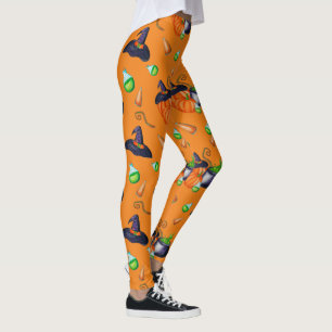 Halloween Leggings Halloween Witch Hats Leggings