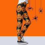Halloween Leggings Jack-O-Lanterns Orange Pumpkins<br><div class="desc">All over happy Jack-O-Lanterns</div>