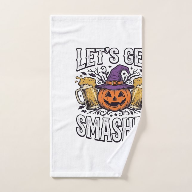 Halloween Let’s Get Smashed Pumpkin Beer Hand Towel (Hand Towel)