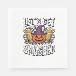 Halloween Let’s Get Smashed Pumpkin Beer Napkin