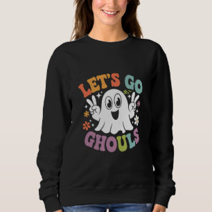 Halloween Let's Go Ghouls Ghost Retro Costume Sweatshirt