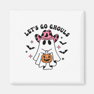 Halloween Let's Go Ghouls Ghost Retro Costume Wome Magnet